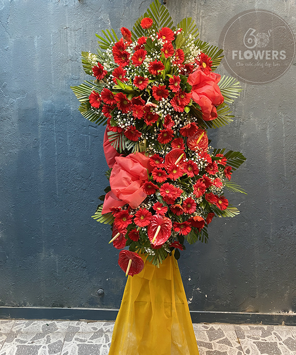 Hoa khai trương đồng tiền đỏ HKT-35